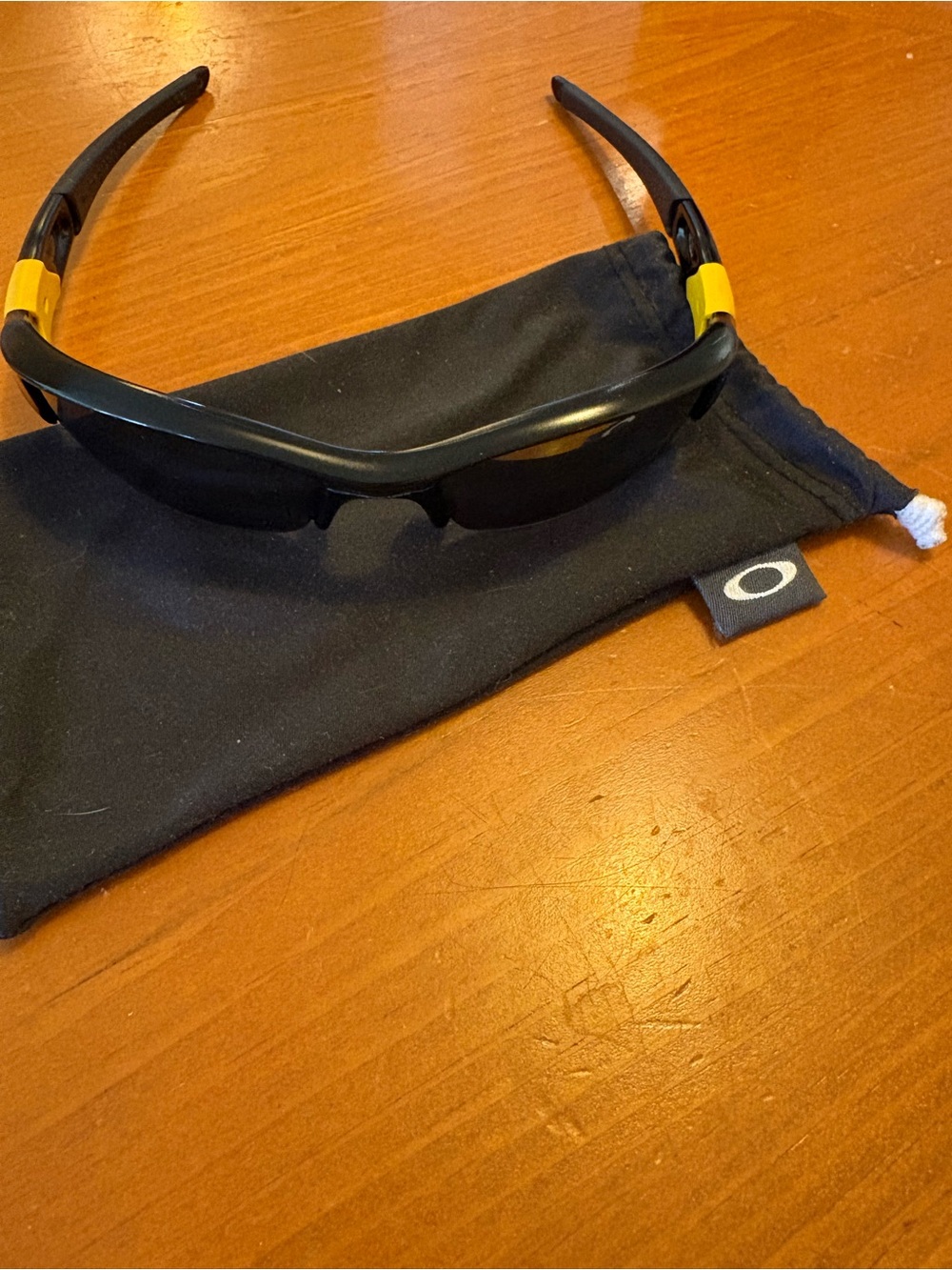 Oakley Live Strong Black Sunglasses with Yellow Temple Accents